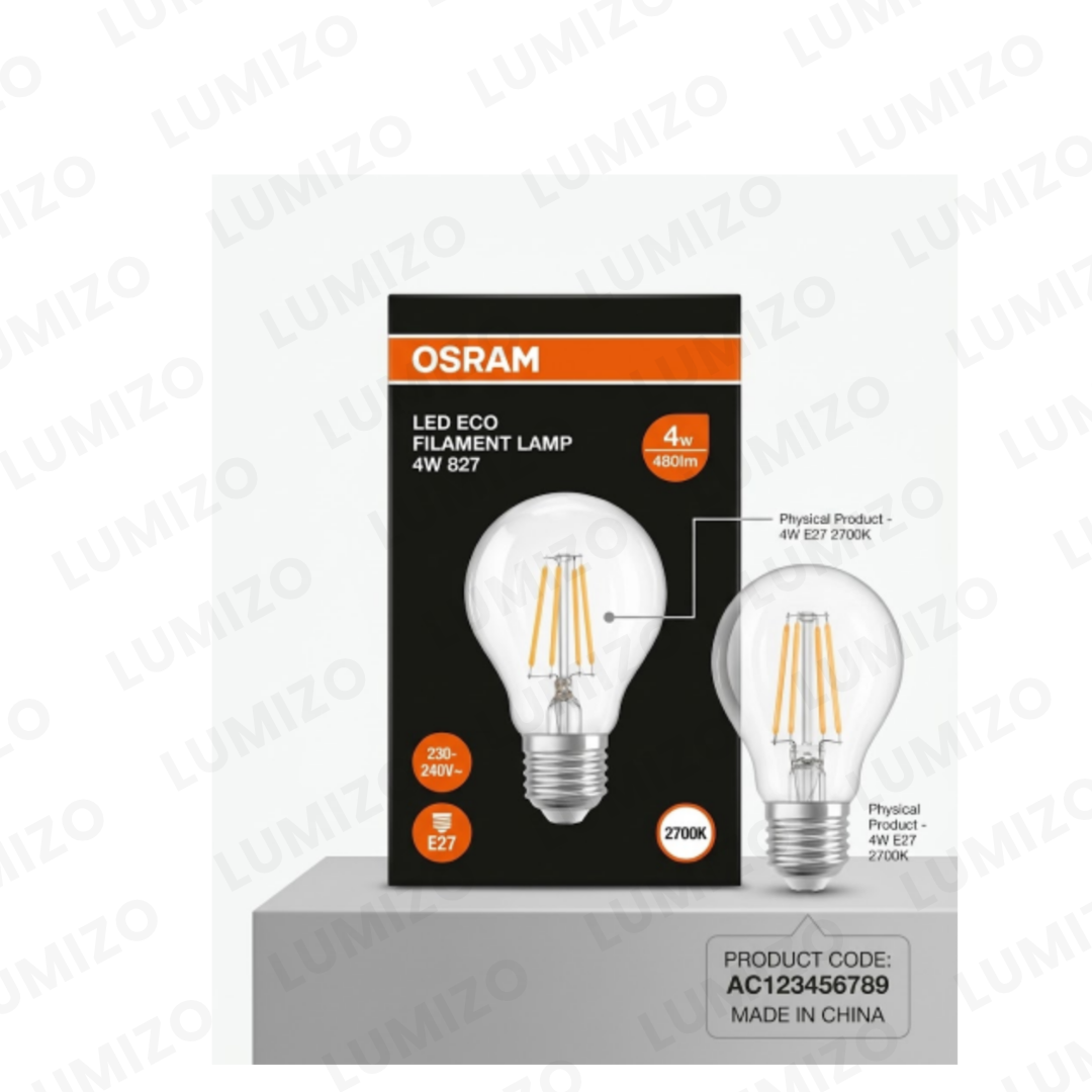 OSRAM LD ECO FILAMENT A60 4W 480LM 827 E27